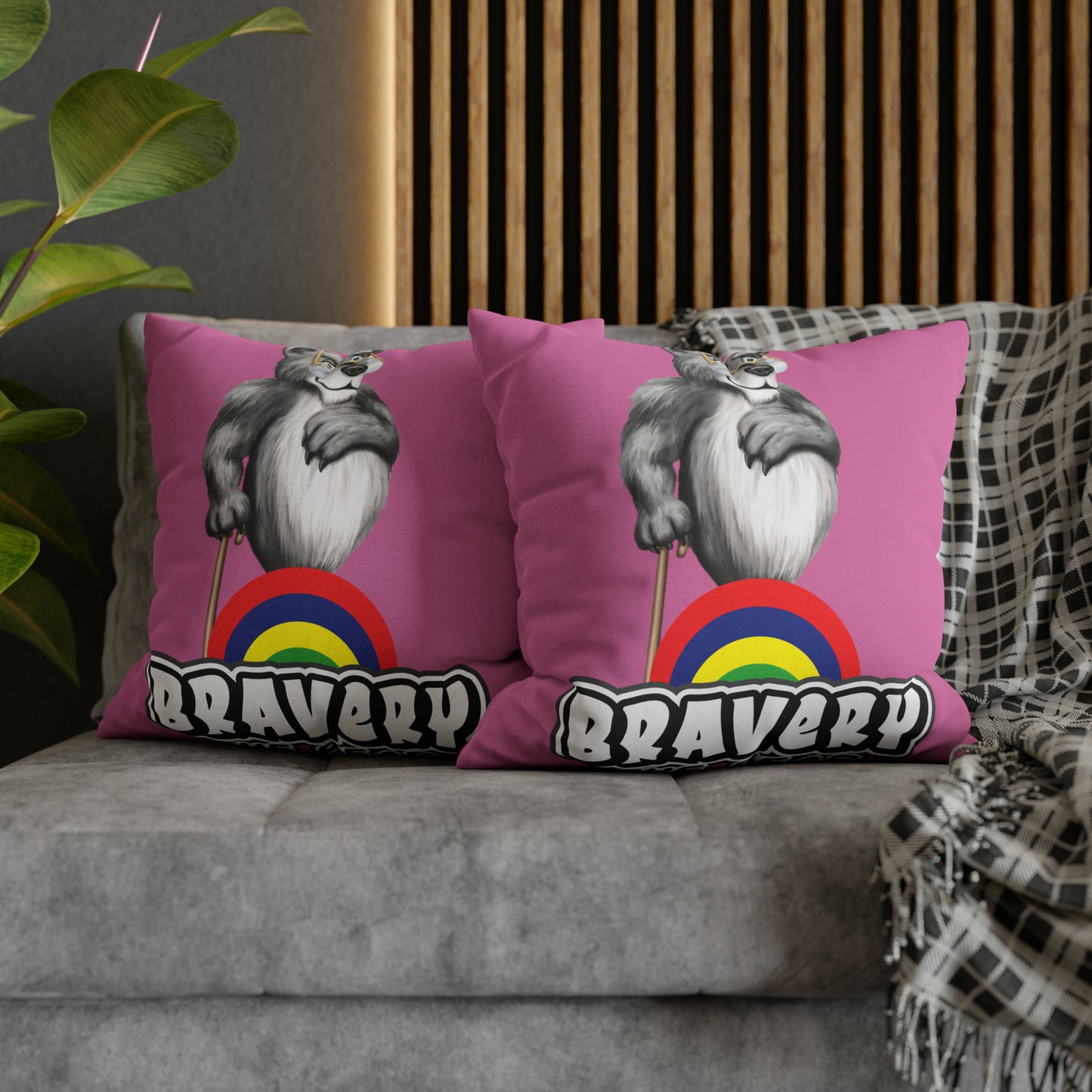 Bravery Spun Polyester Square Pillow Case