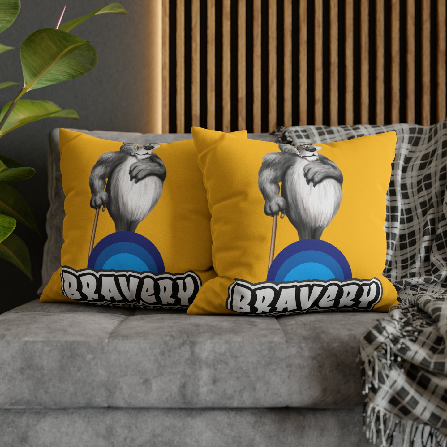 Bravery Spun Polyester Square Pillow Case