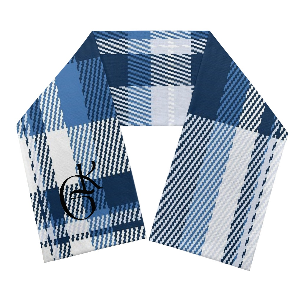 navy and White plaid jacket beanie and Scarf