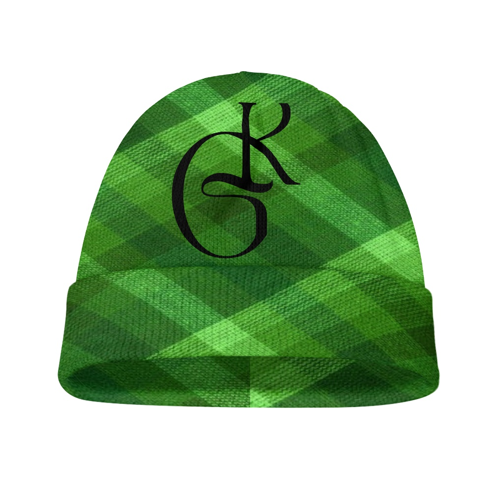 Dark Green and Black Plaid Jacket and Beanie