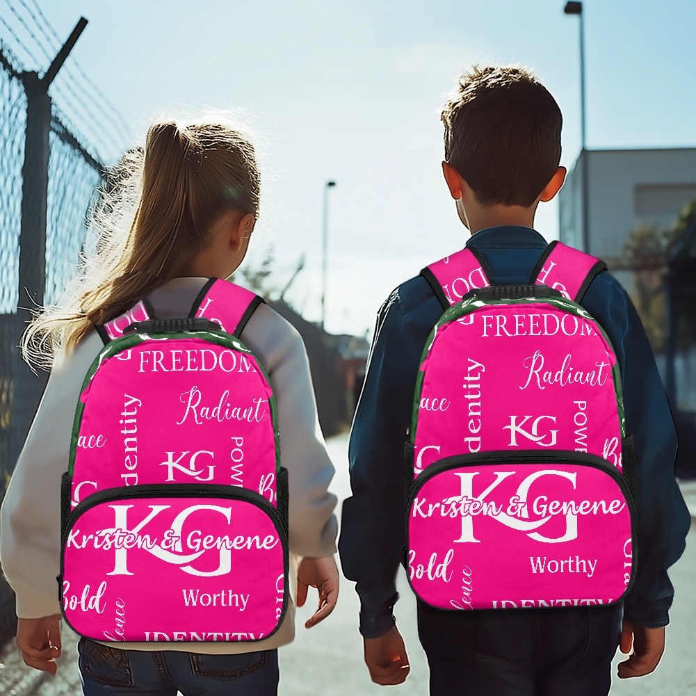Pink and Green KG backpack