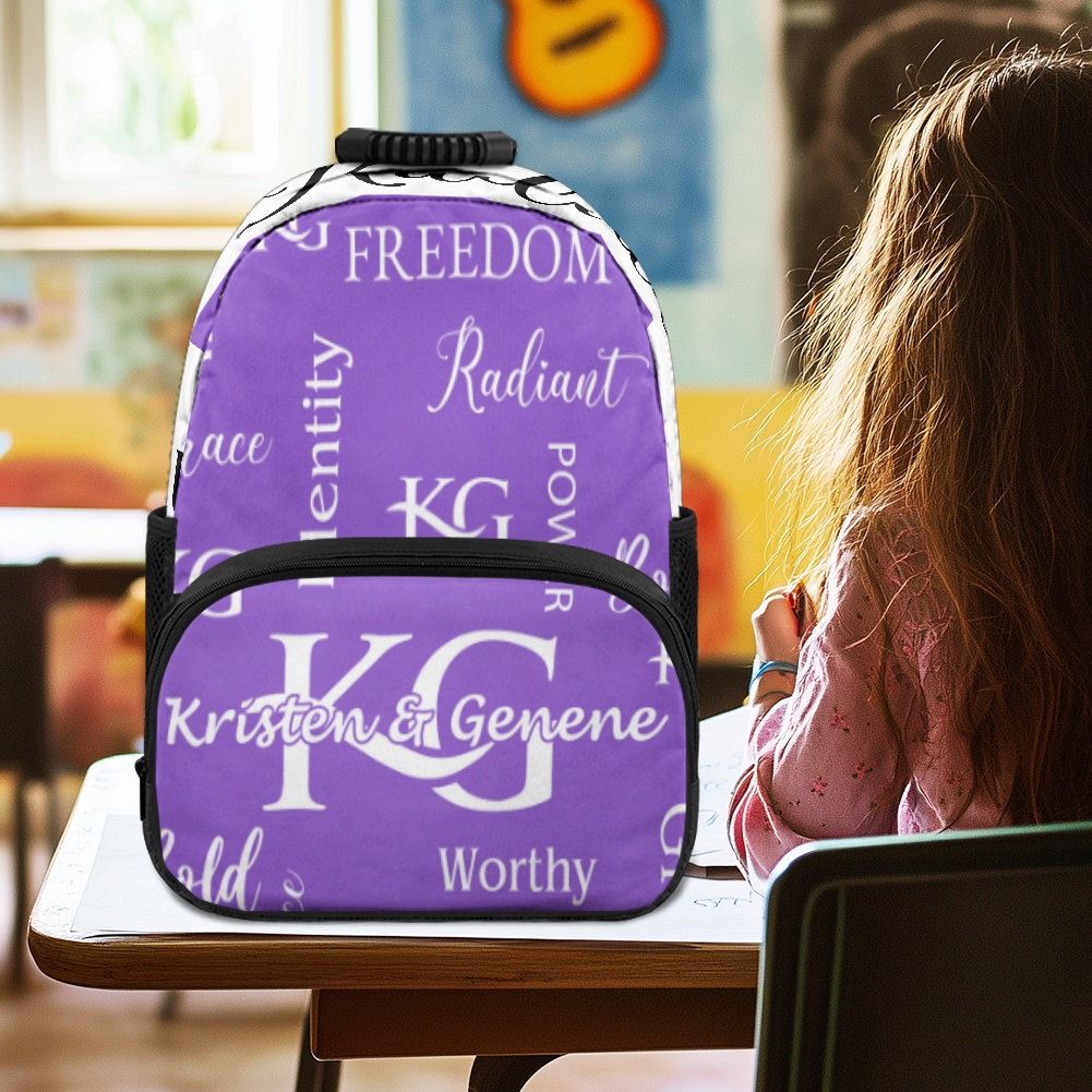 Purple and White K & G Identity Backpack