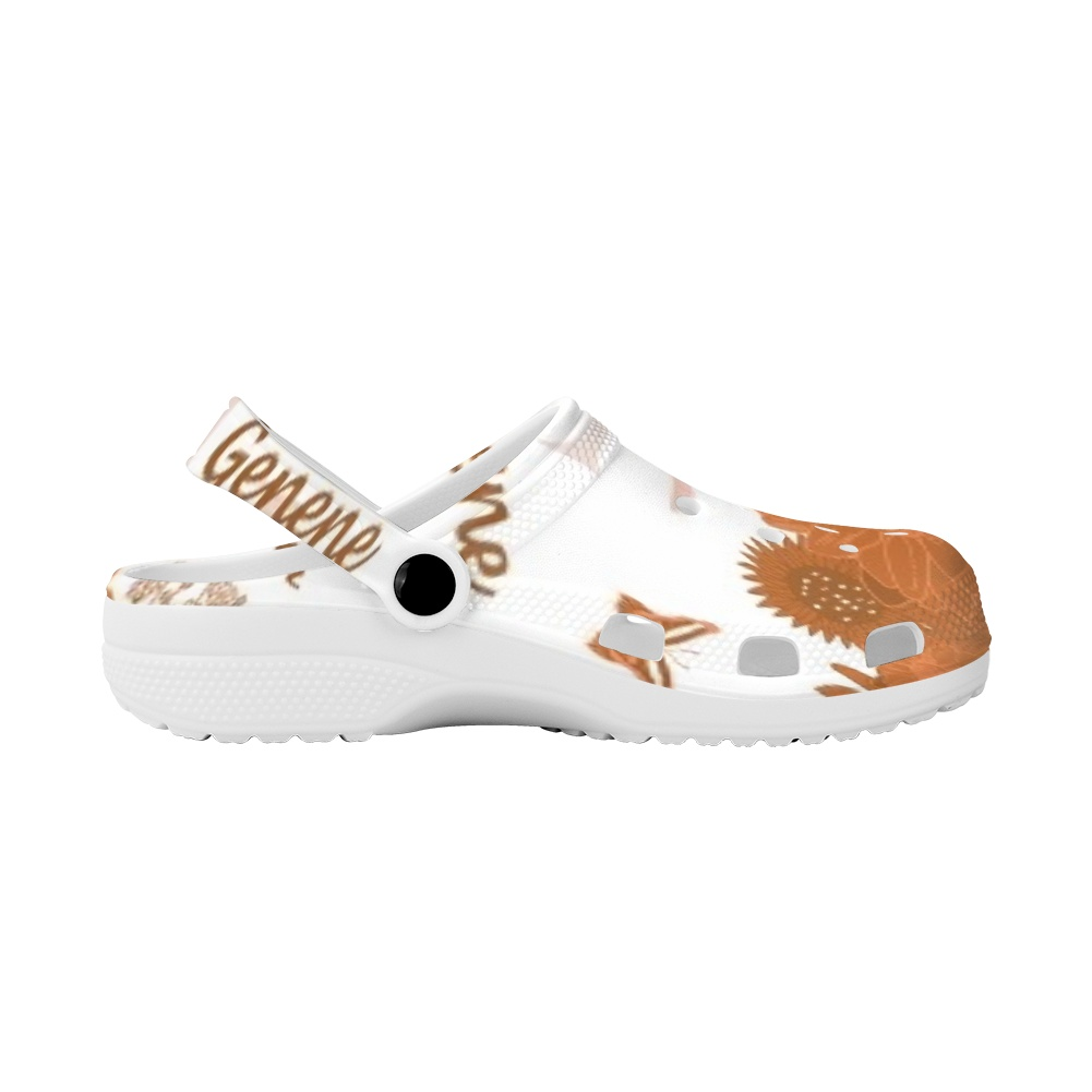 Burnt Orange and White K & G Crocs