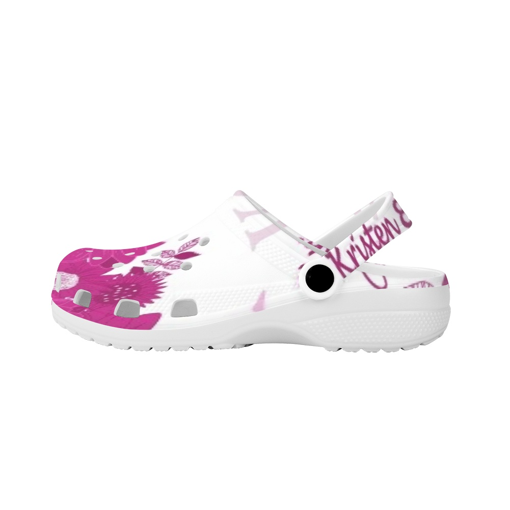 Hot Pink and White K & G Crocs