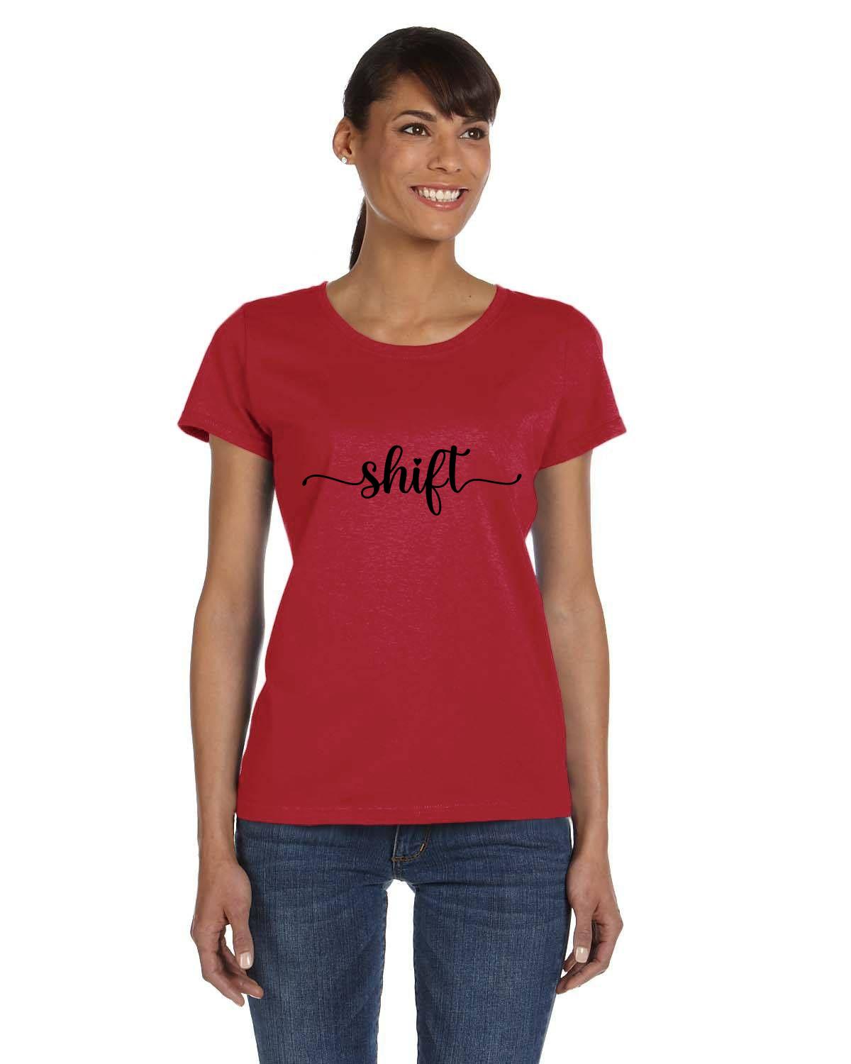 Black print Fruit of the Loom Ladies HD CottonTM T-Shirt