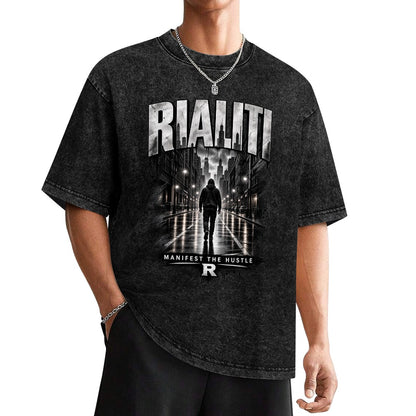 RIALITI Lone Hustle Cinematic Oversized Graphic Tee