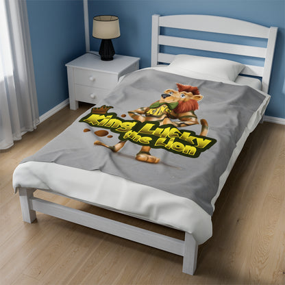 King Lucky Lion Velveteen Plush Blanket