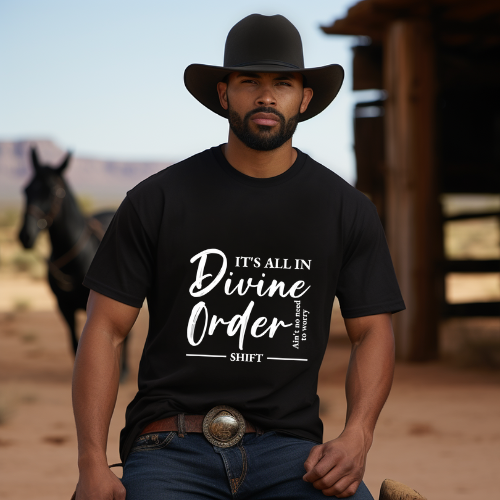 Divine order Unisex Short Sleeve Tee white text