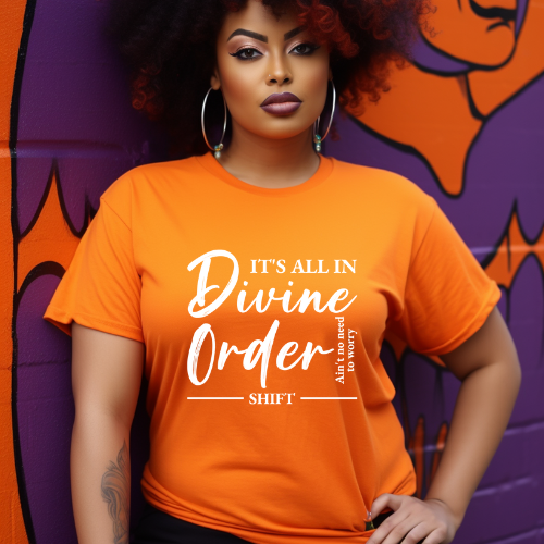 Divine order Unisex Short Sleeve Tee white text