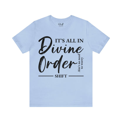 Divine order Unisex Short Sleeve Tee black text