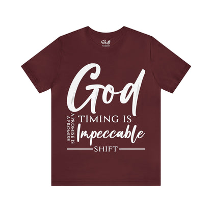 God timing Unisex Short Sleeve Tee white text