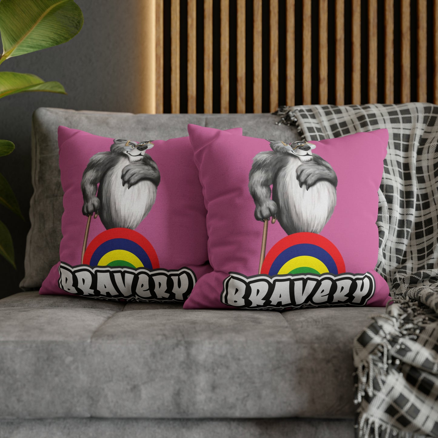 Bravery Spun Polyester Square Pillow Case