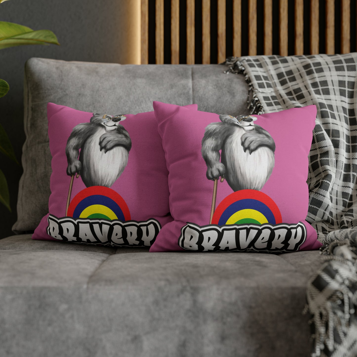 Bravery Spun Polyester Square Pillow Case