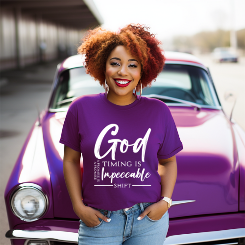 God timing Unisex Short Sleeve Tee white text