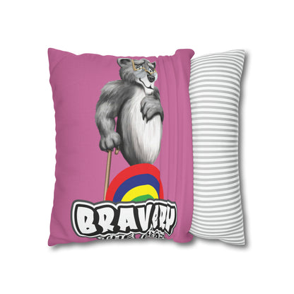 Bravery Spun Polyester Square Pillow Case