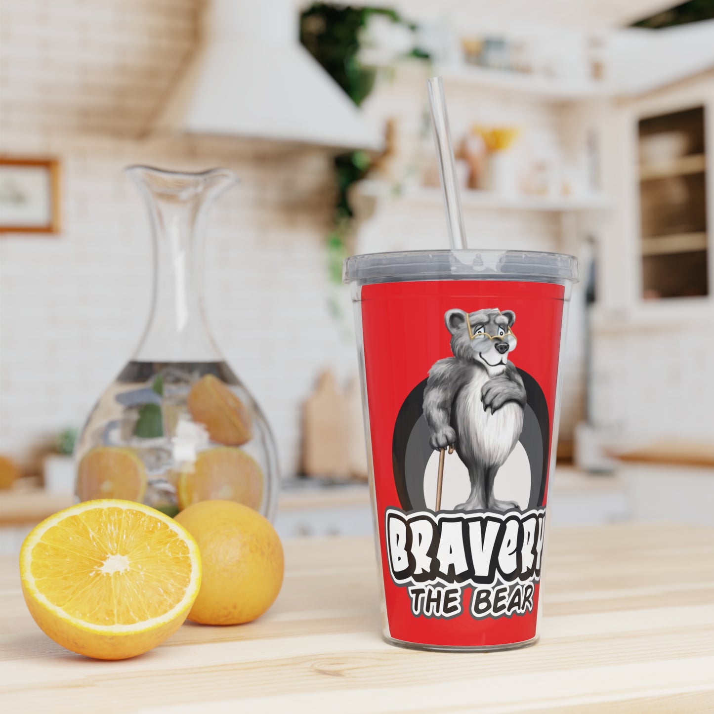 Bravery Plastic Tumbler with Straw