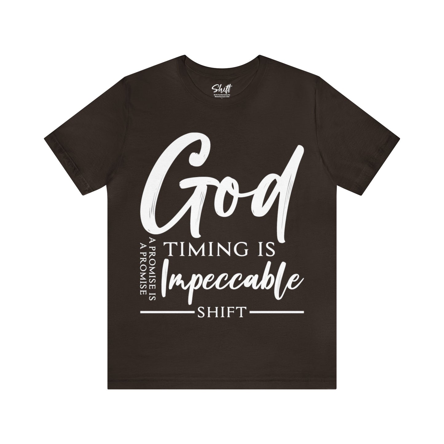 God timing Unisex Short Sleeve Tee white text