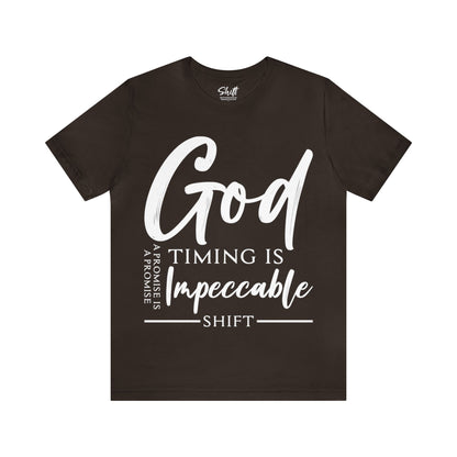 God timing Unisex Short Sleeve Tee white text