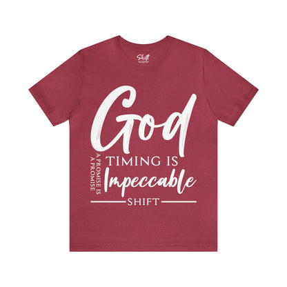 God timing Unisex Short Sleeve Tee white text