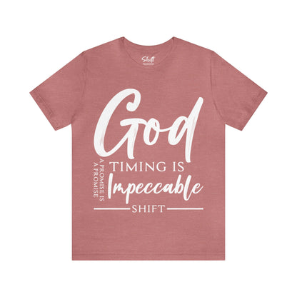 God timing Unisex Short Sleeve Tee white text