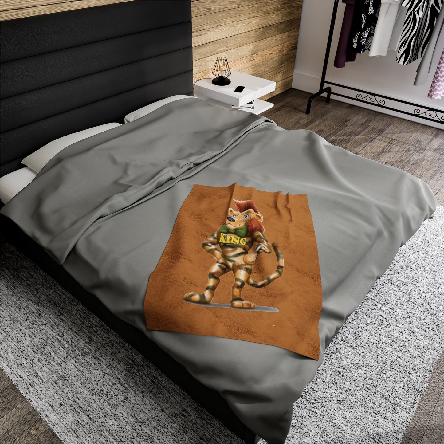 King Lucky Lion Velveteen Plush Blanket