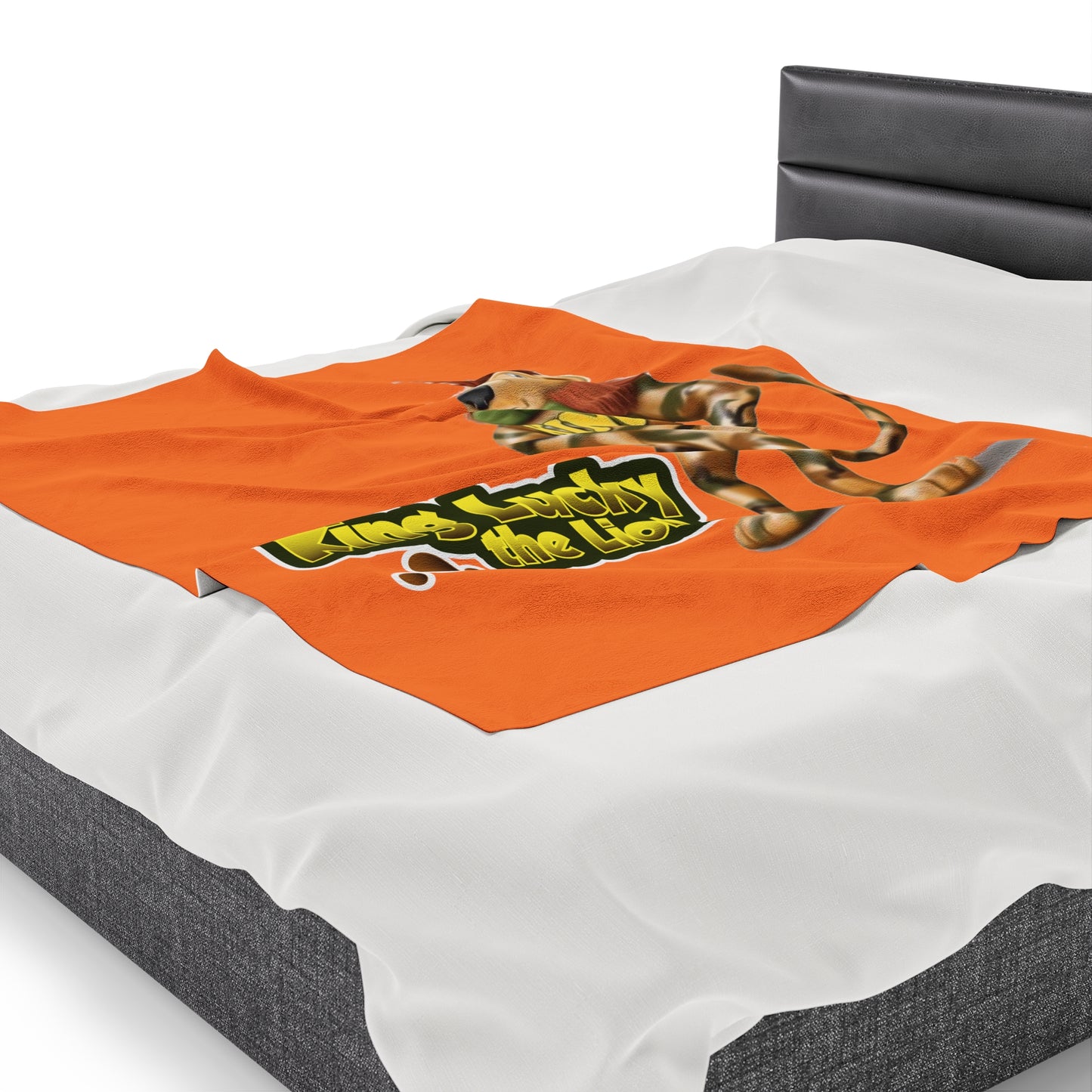 King Lucky Lion Velveteen Plush Blanket