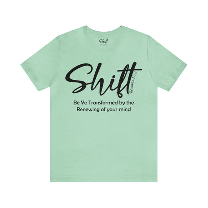Shift Unisex Short Sleeve Tee black text