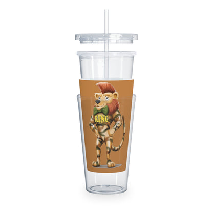 King Lucky Lion Plastic Tumbler with Straw