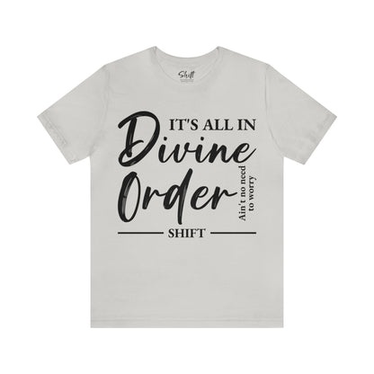 Divine order Unisex Short Sleeve Tee black text