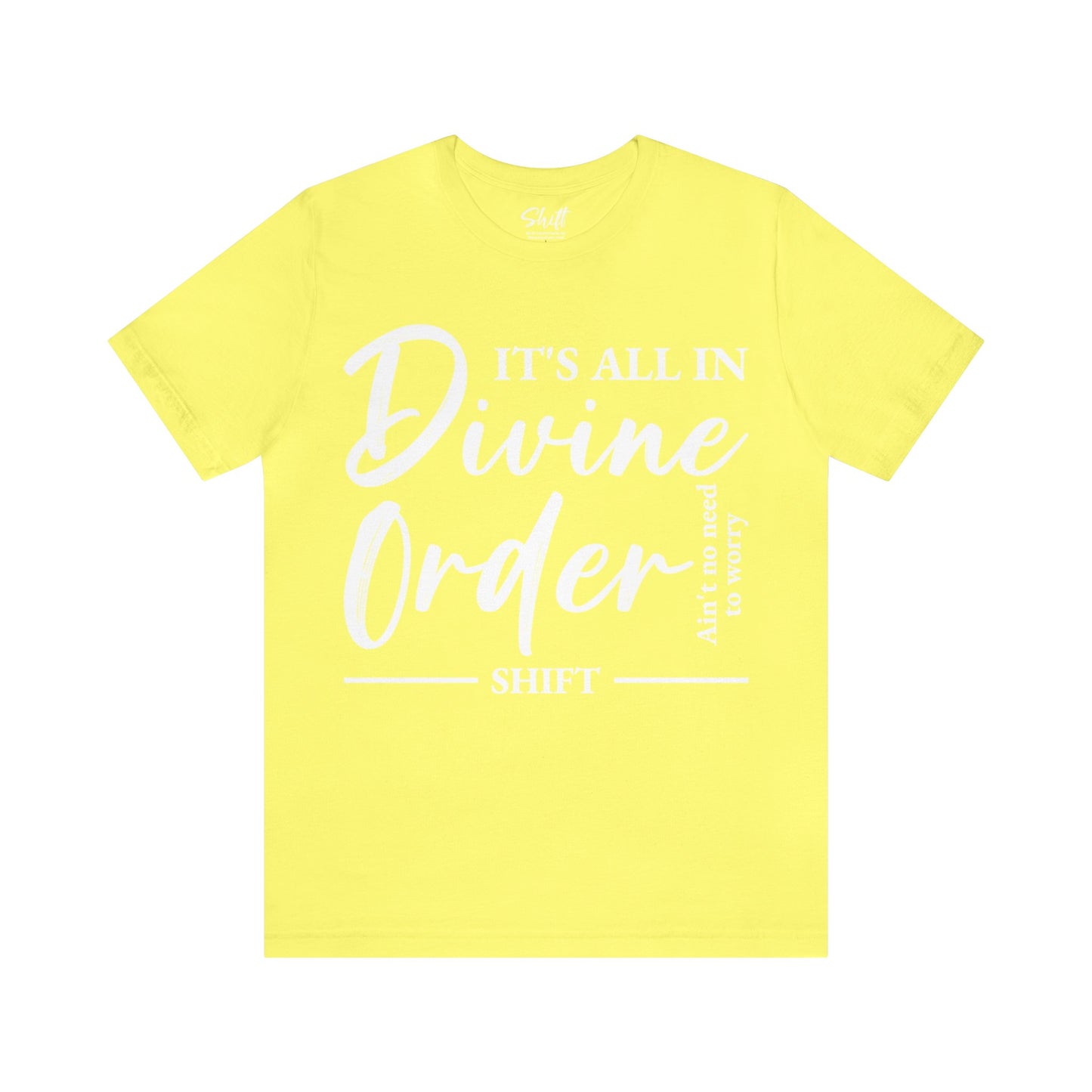 Divine order Unisex Short Sleeve Tee white text