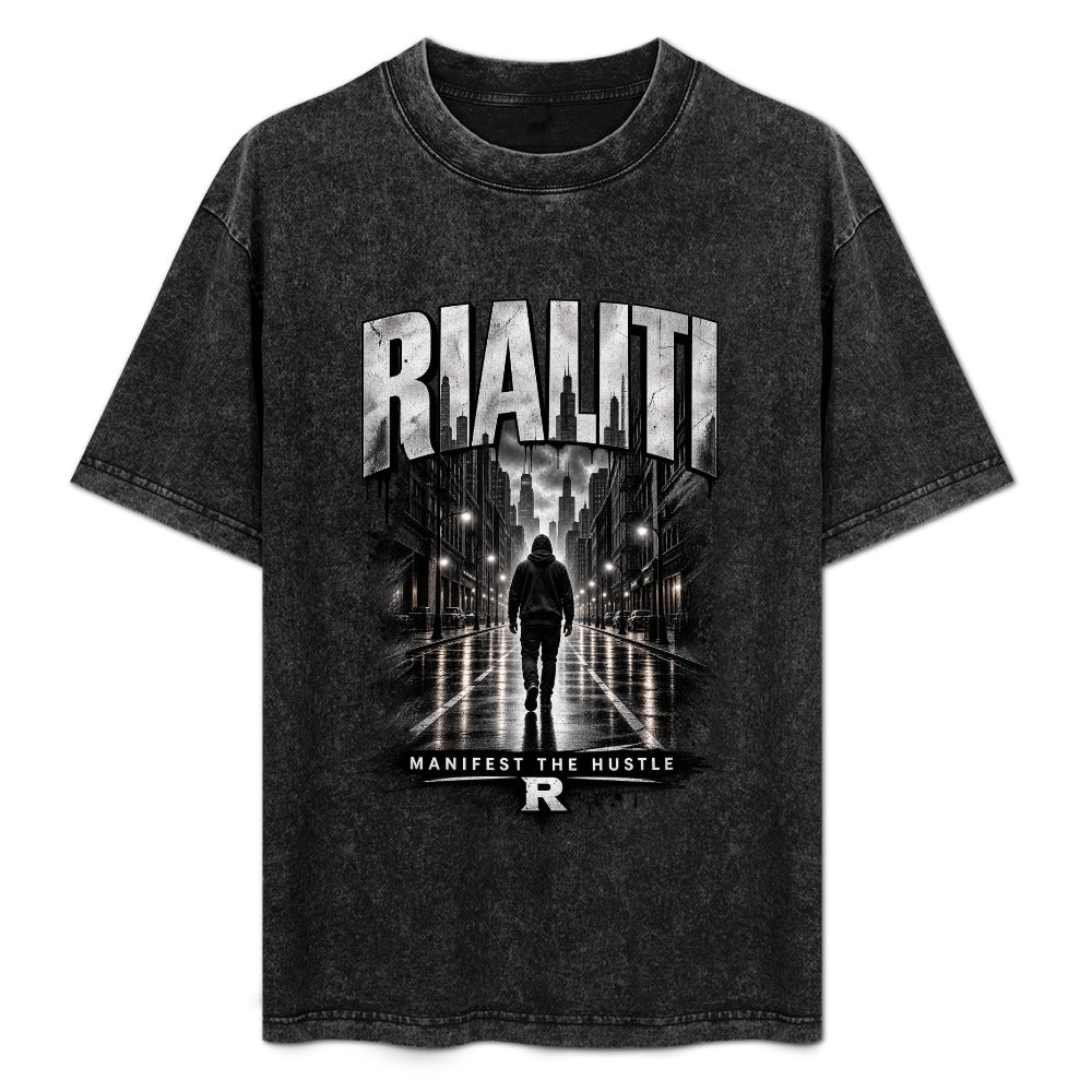RIALITI Lone Hustle Cinematic Oversized Graphic Tee