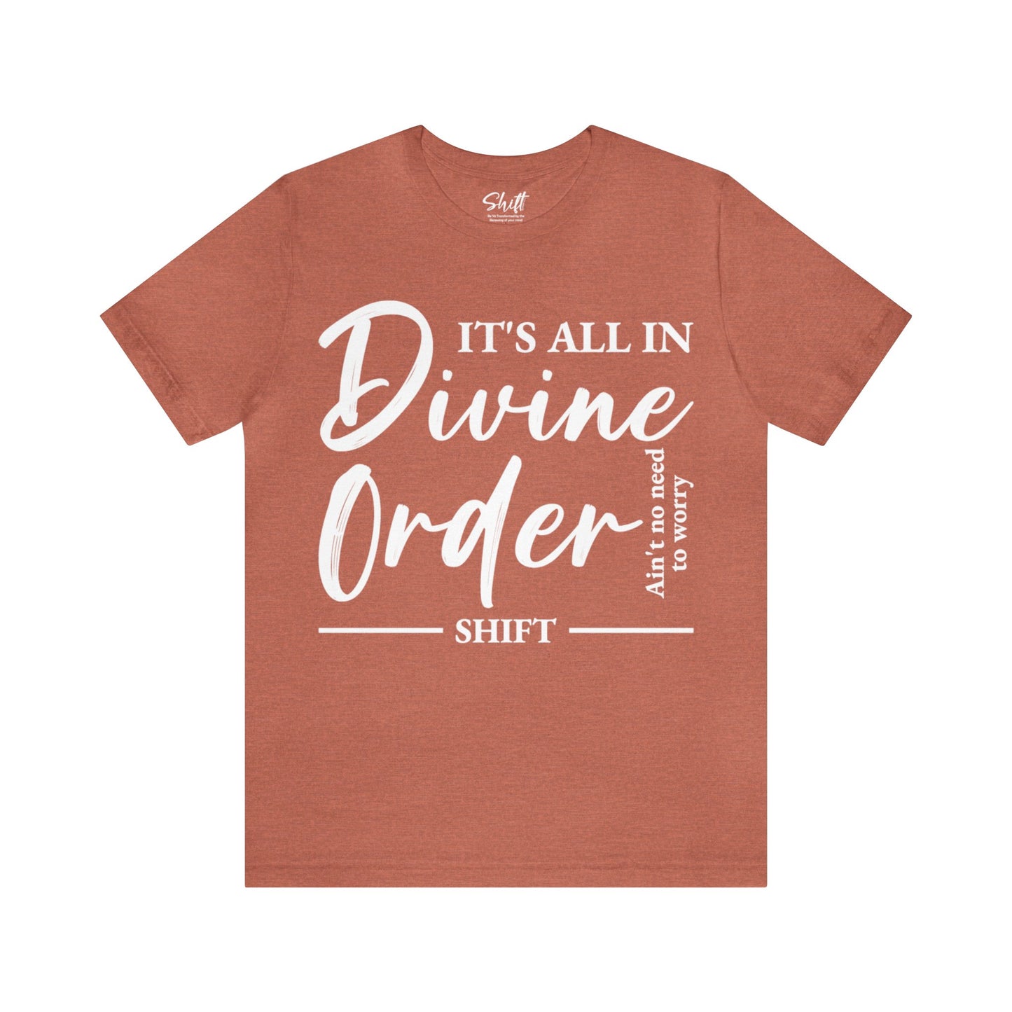 Divine order Unisex Short Sleeve Tee white text