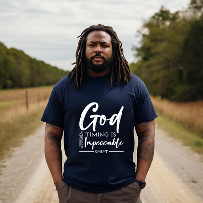 God timing Unisex Short Sleeve Tee white text