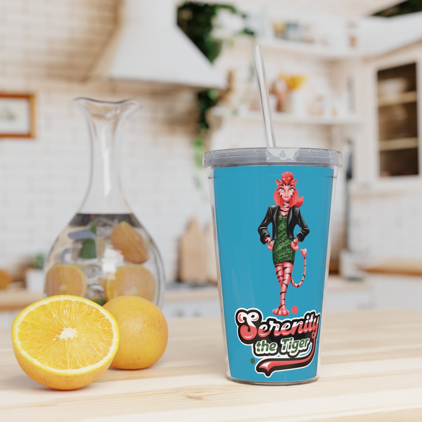 Serenity Plastic Tumbler with Straw