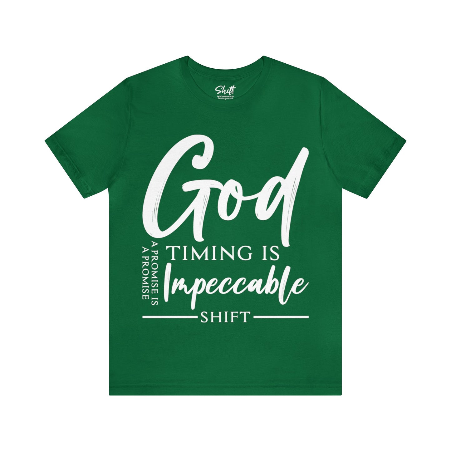 God timing Unisex Short Sleeve Tee white text