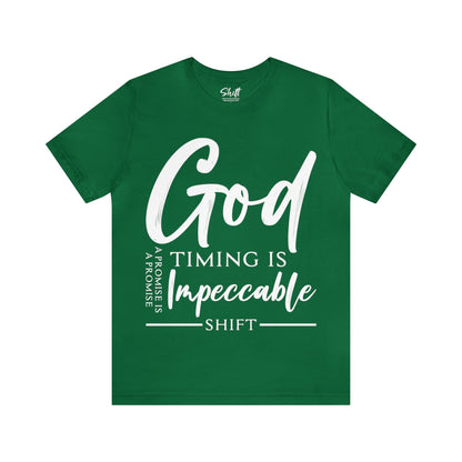 God timing Unisex Short Sleeve Tee white text
