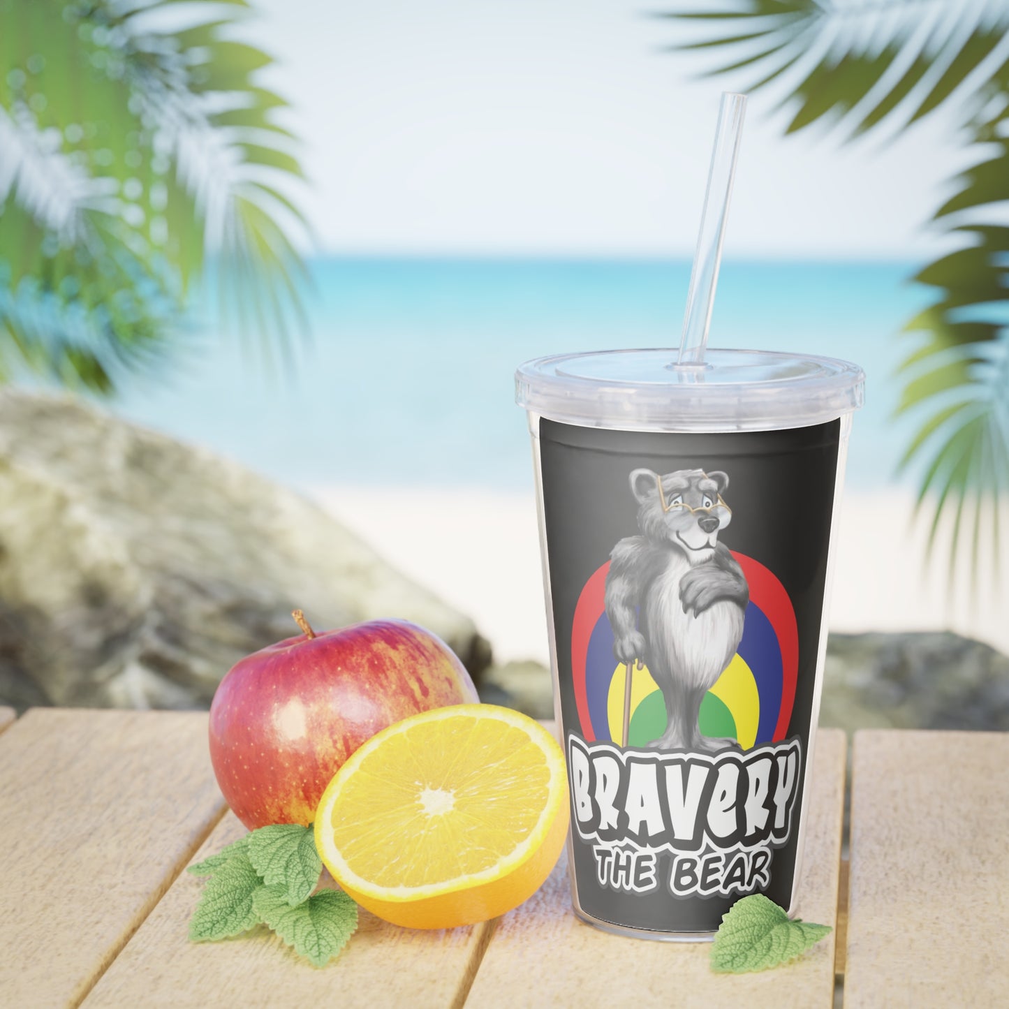 Bravery Plastic Tumbler with Straw