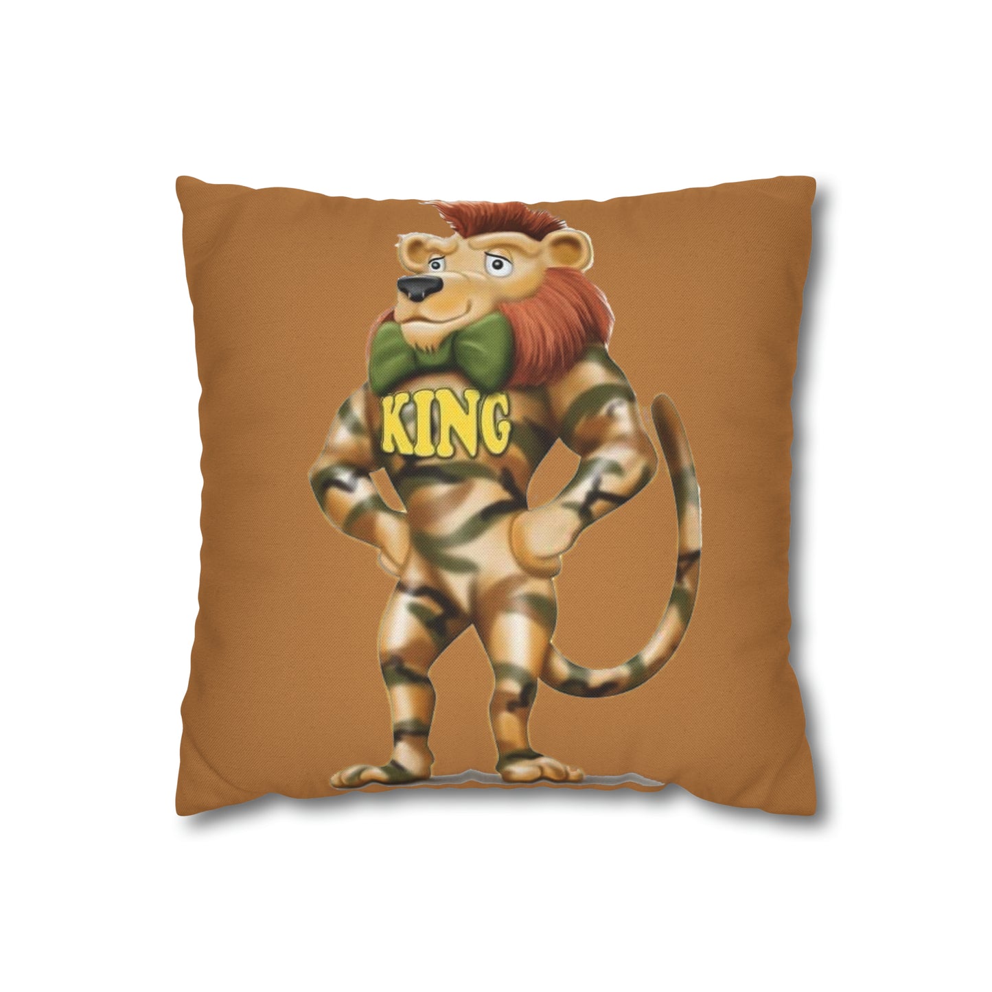 King Lucky Lion Spun Polyester Square Pillow Case