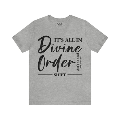 Divine order Unisex Short Sleeve Tee black text