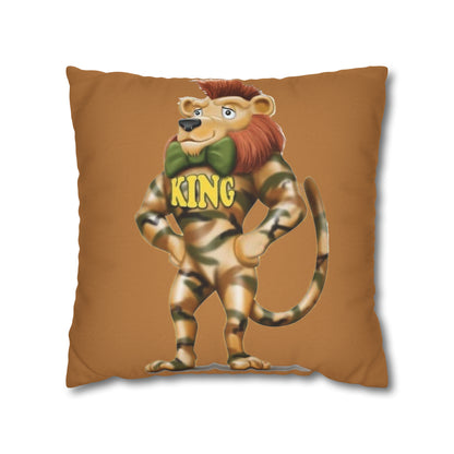 King Lucky Lion Spun Polyester Square Pillow Case
