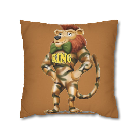 King Lucky Lion Spun Polyester Square Pillow Case