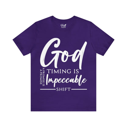 God timing Unisex Short Sleeve Tee white text