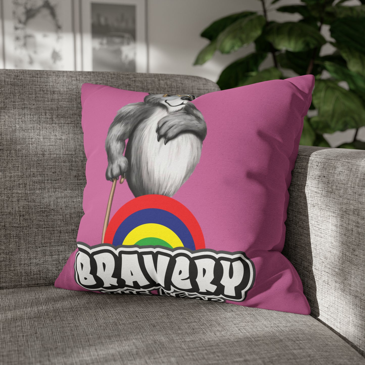 Bravery Spun Polyester Square Pillow Case