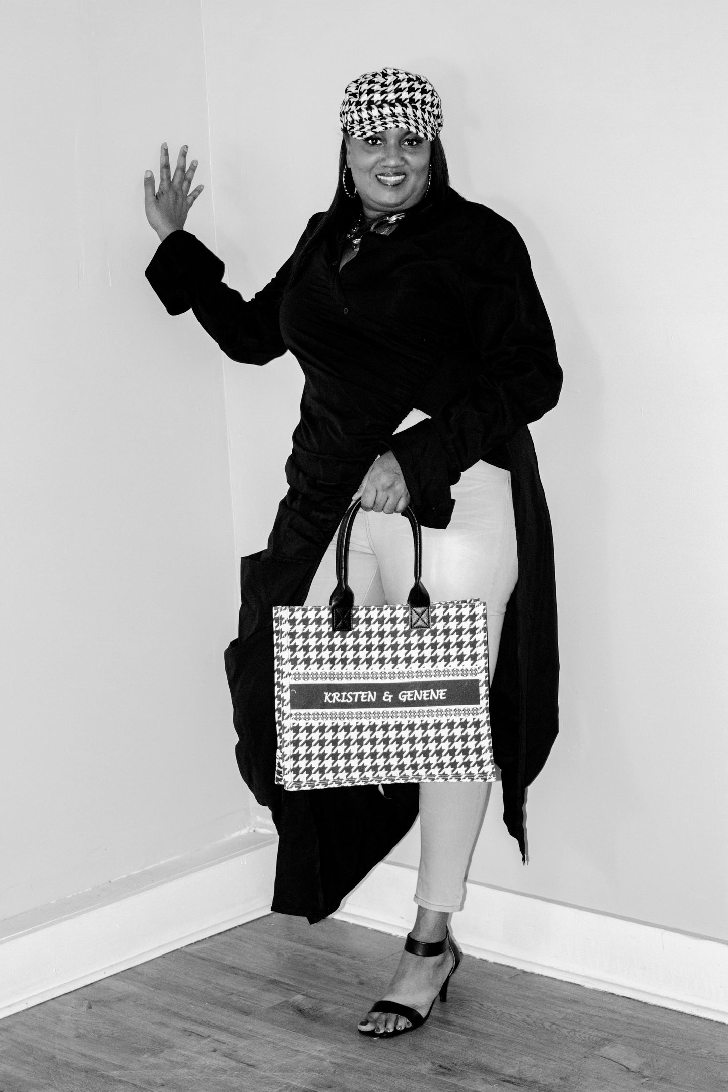 Black & White Large Canvas Bag – Personalized Power