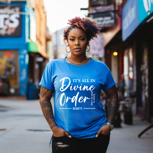 Divine order Unisex Short Sleeve Tee white text