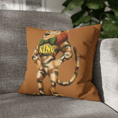 King Lucky Lion Spun Polyester Square Pillow Case