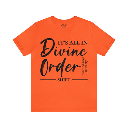 Divine order Unisex Short Sleeve Tee black text