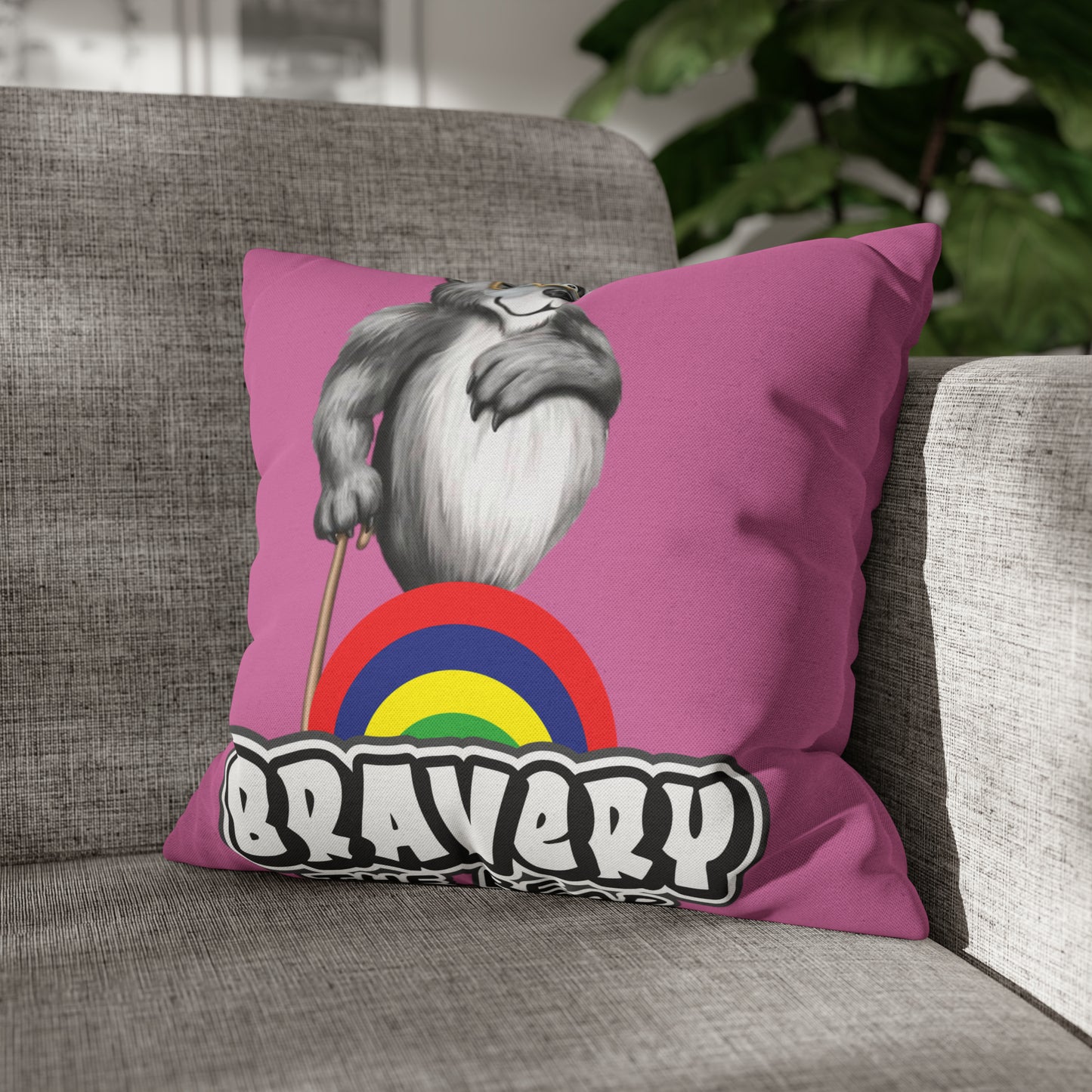 Bravery Spun Polyester Square Pillow Case