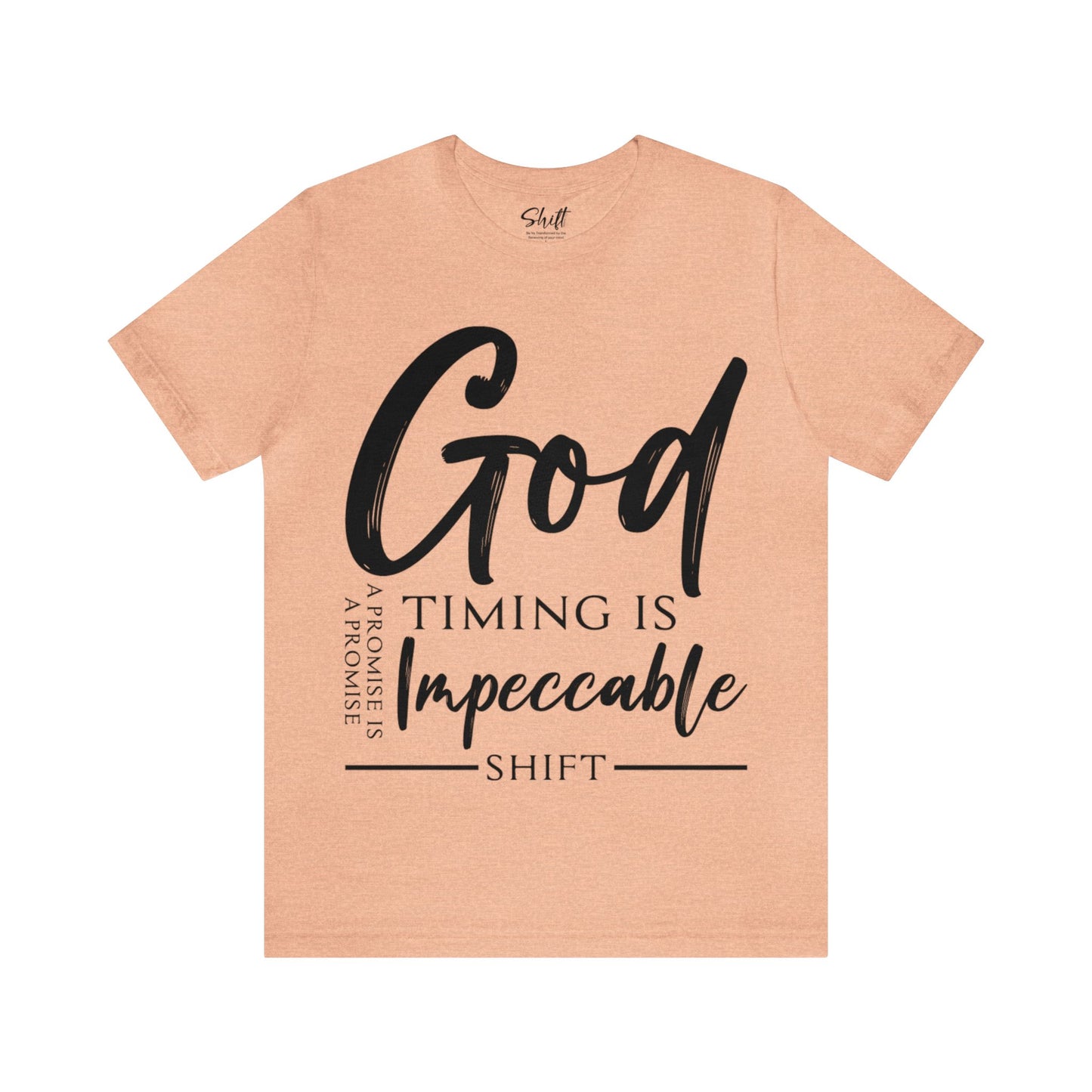 Gods timing Unisex Short Sleeve Tee black text