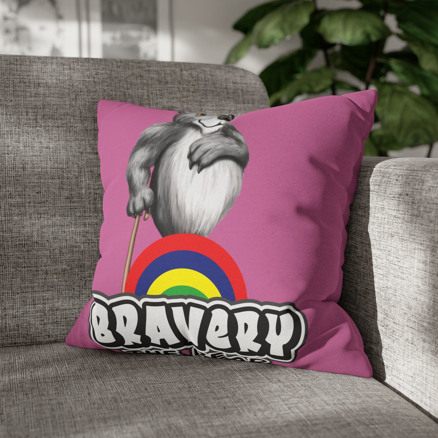 Bravery Spun Polyester Square Pillow Case